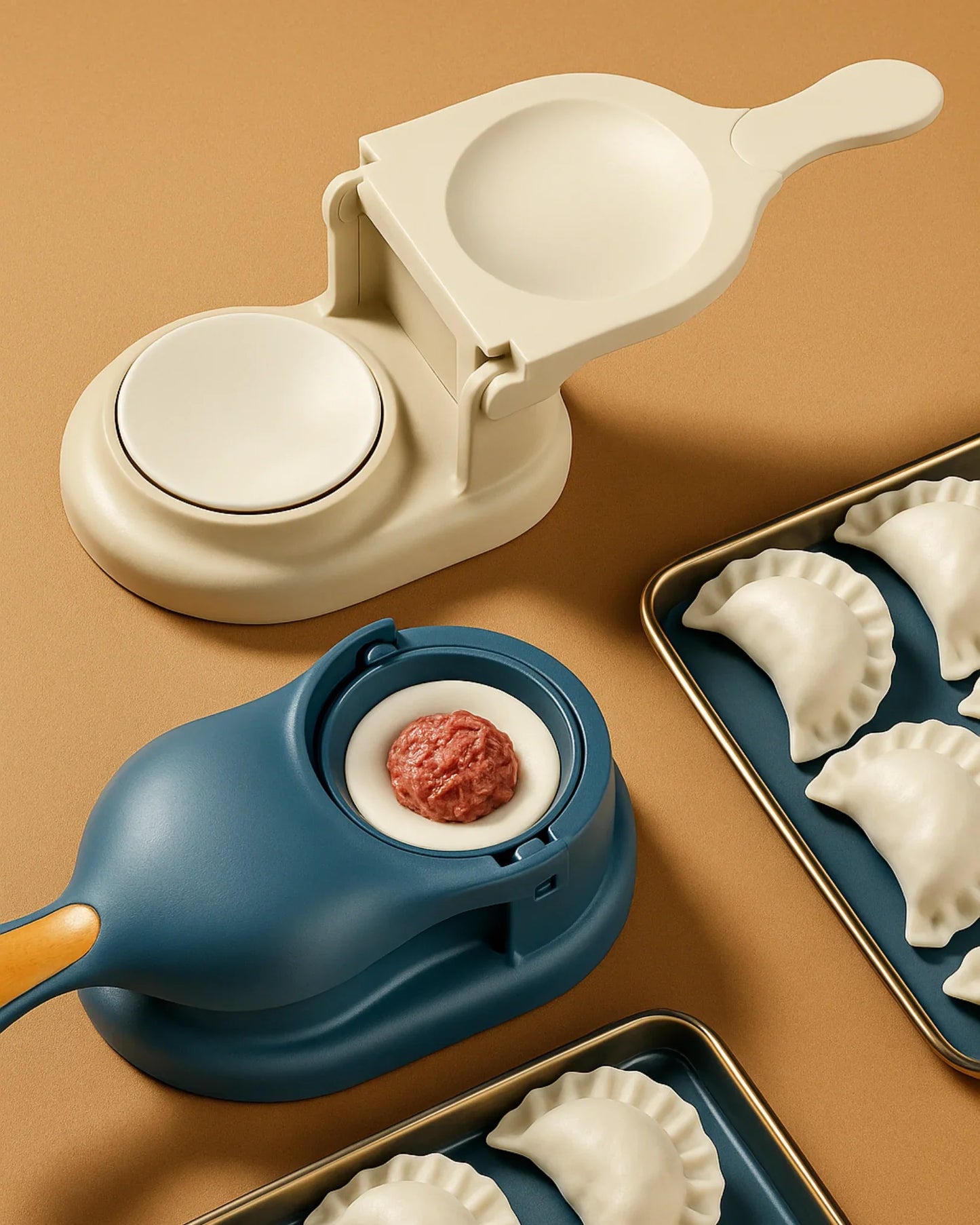 2-in-1 Momos, Ghughra & Gujiya Maker | Dumpling Press Mould Machine | Kitchen Tool for Easy Wrapping & Shaping