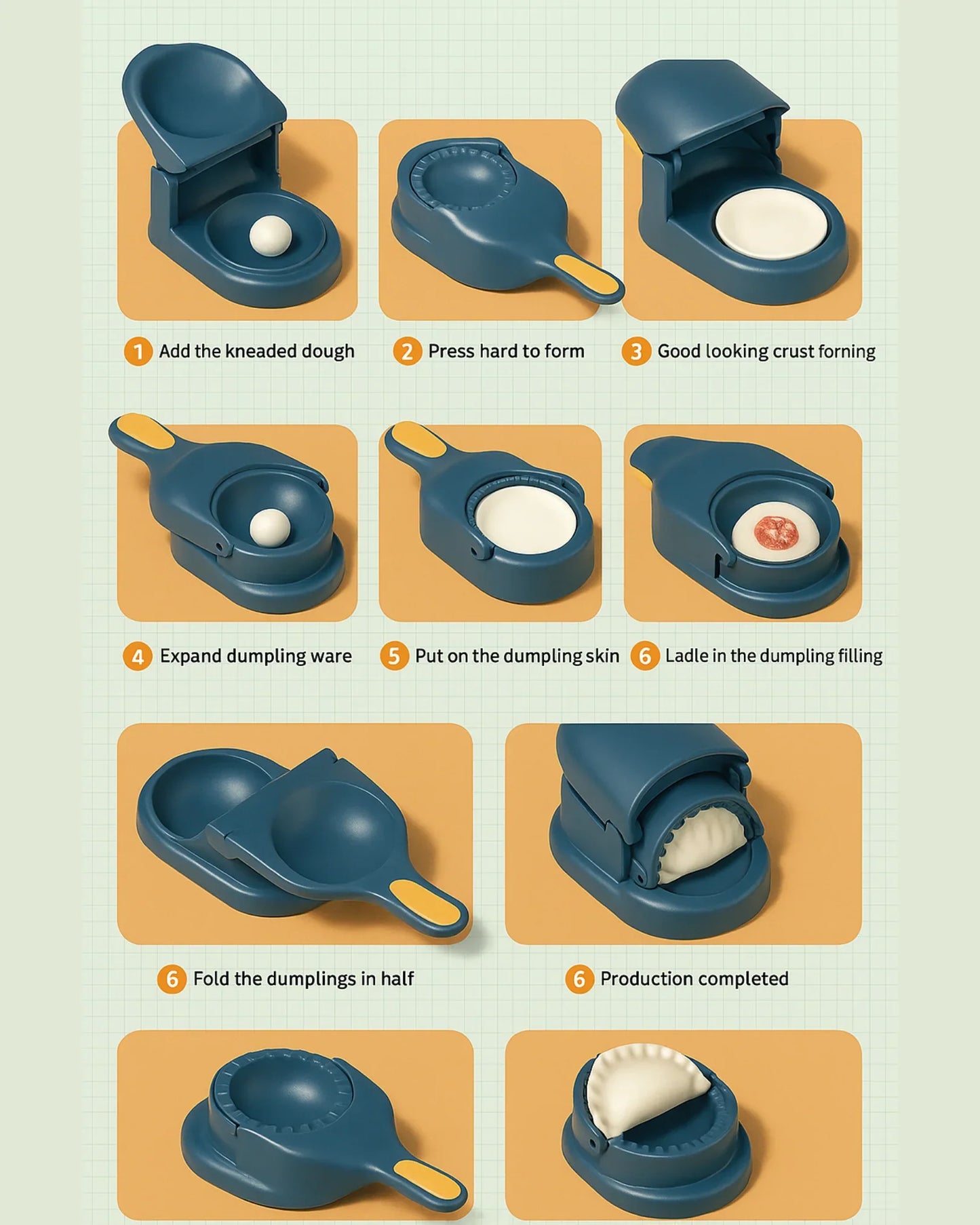 2-in-1 Momos, Ghughra & Gujiya Maker | Dumpling Press Mould Machine | Kitchen Tool for Easy Wrapping & Shaping
